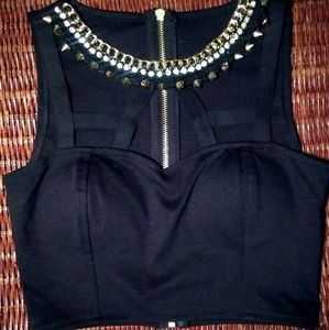 Woman's studded & embellished costume top